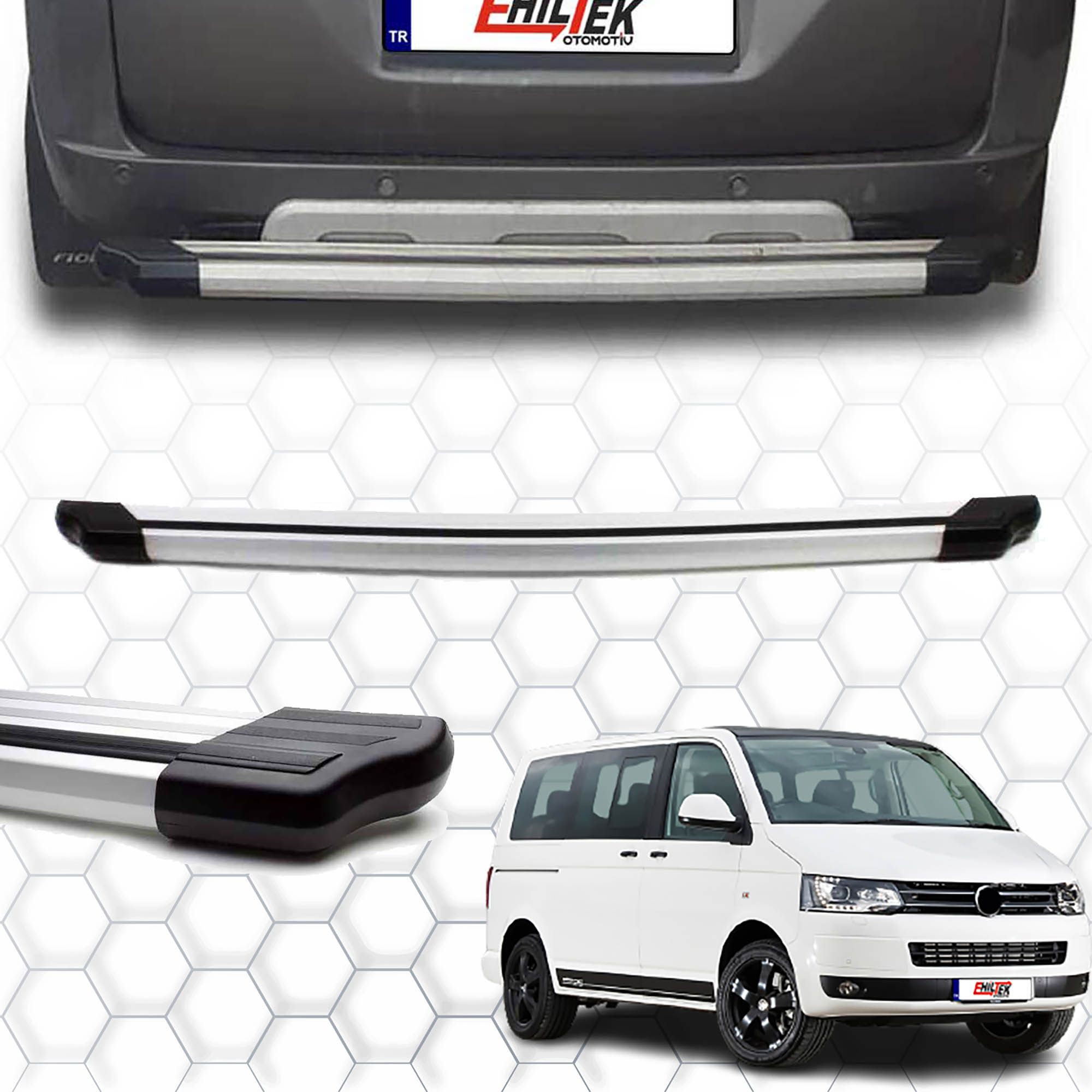 Volkswagen T5 Caravelle (2003+) - Arka Koruma - Elegance - (Aluminyum) - (Van-Aluminyum)
