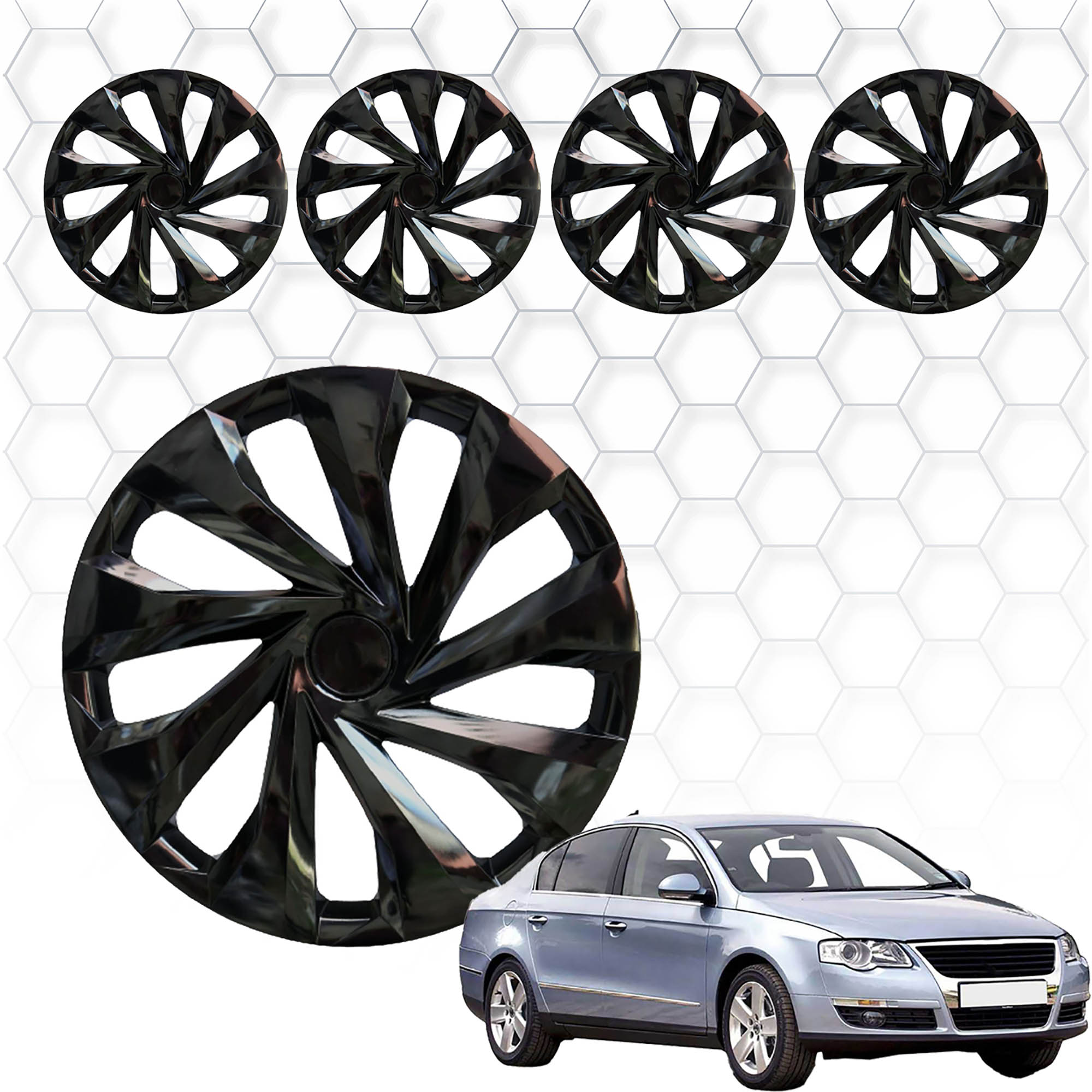 Volkswagen Passat B6 Jant Kapağı (ABS Plastik) - (Siyah - 14