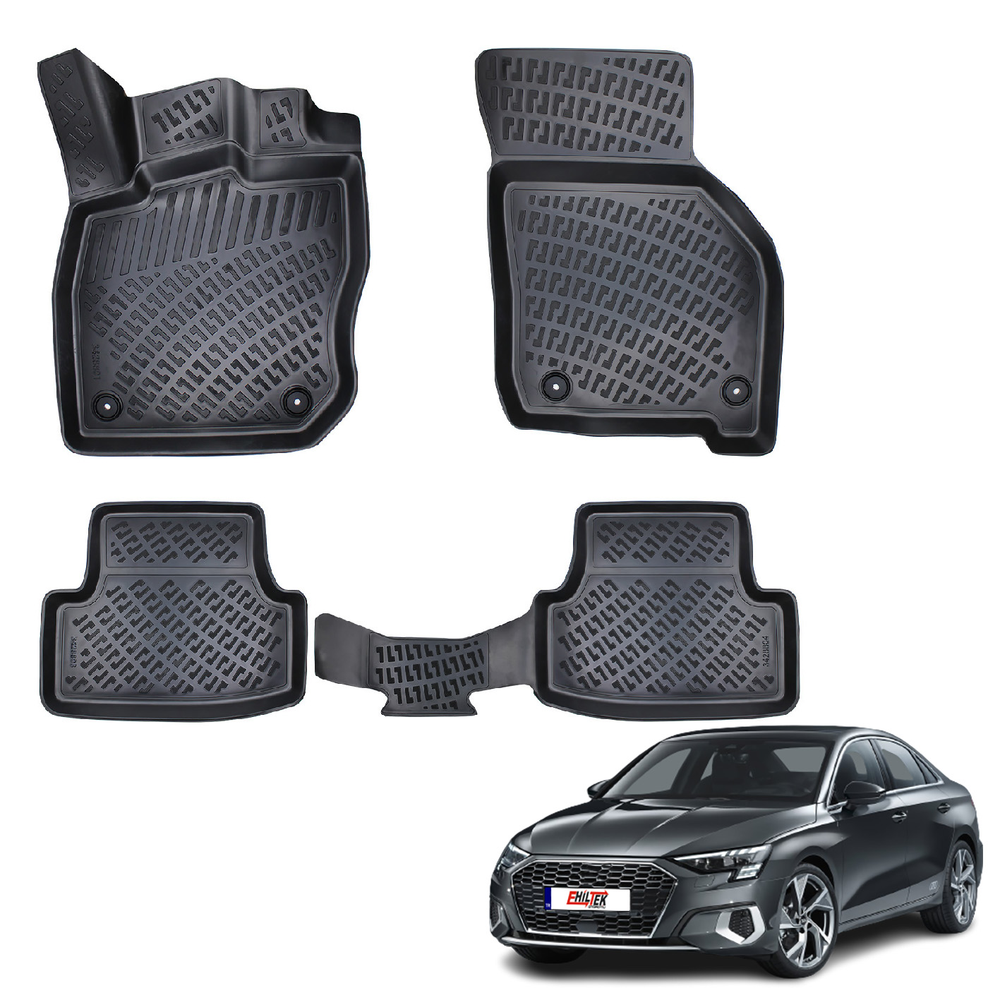 Audi A3 (2020+) Kauçuk Paspas - (Siyah)
