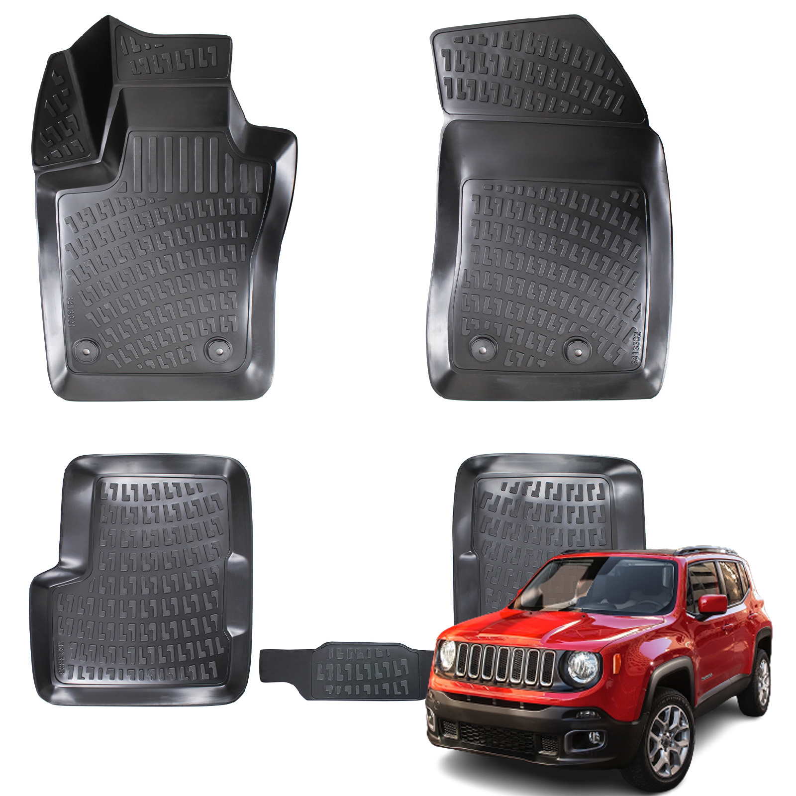 Jeep Renegade (2015+) Kauçuk Paspas - (Siyah)