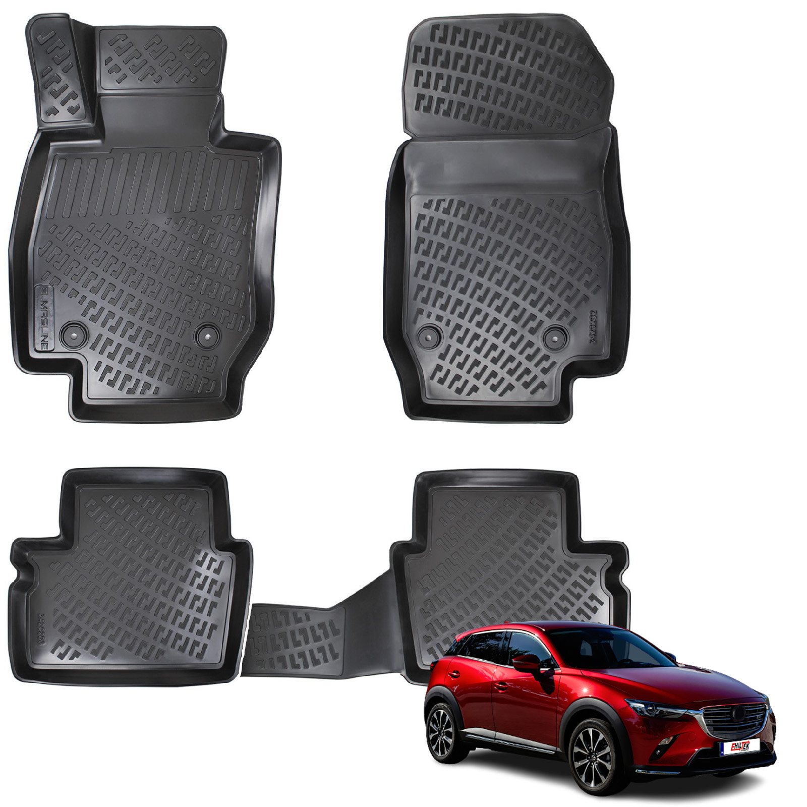 Mazda Cx 3 (2015+) Kauçuk Paspas - (Siyah)
