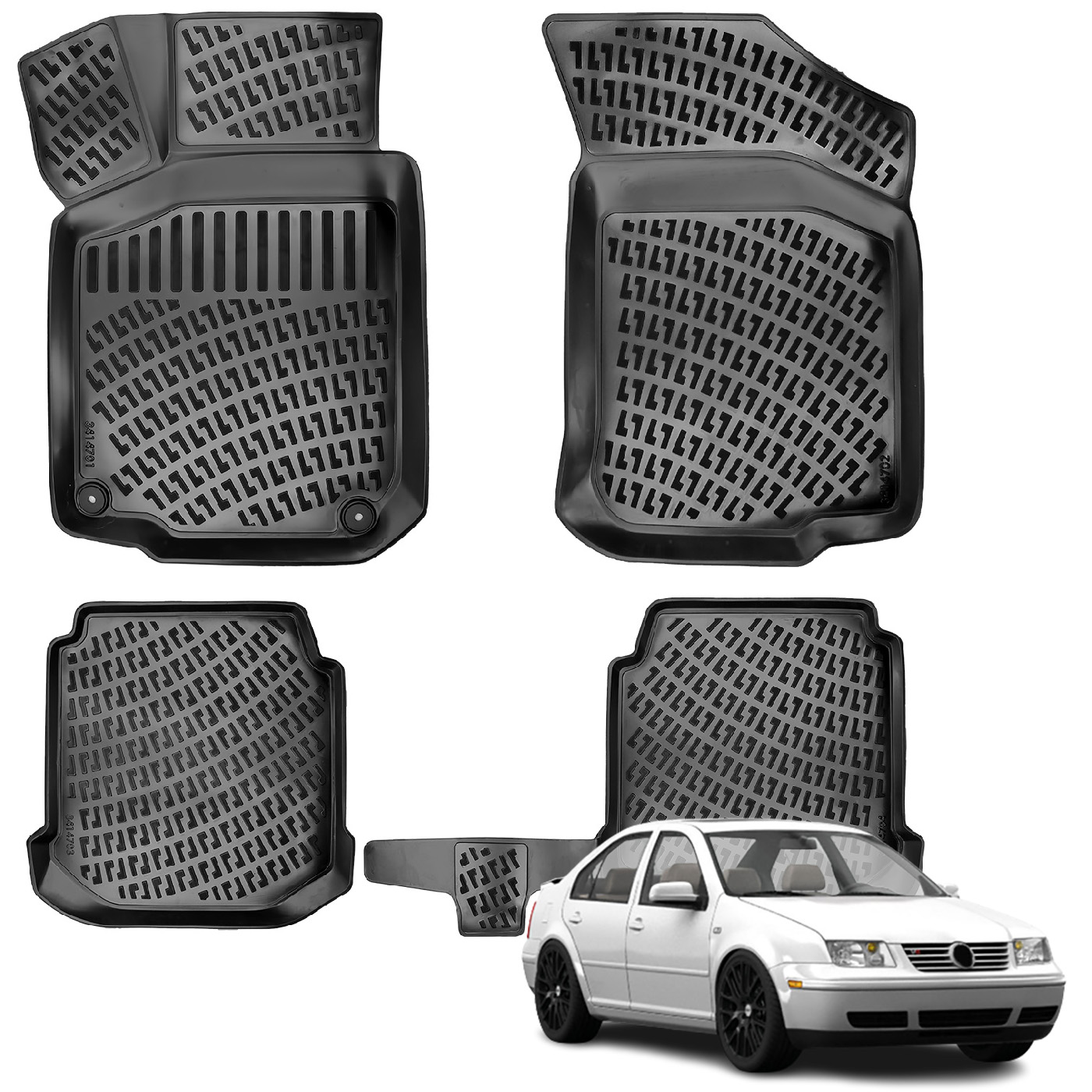Volkswagen Bora (1999-2006) Kauçuk Paspas - (Siyah)