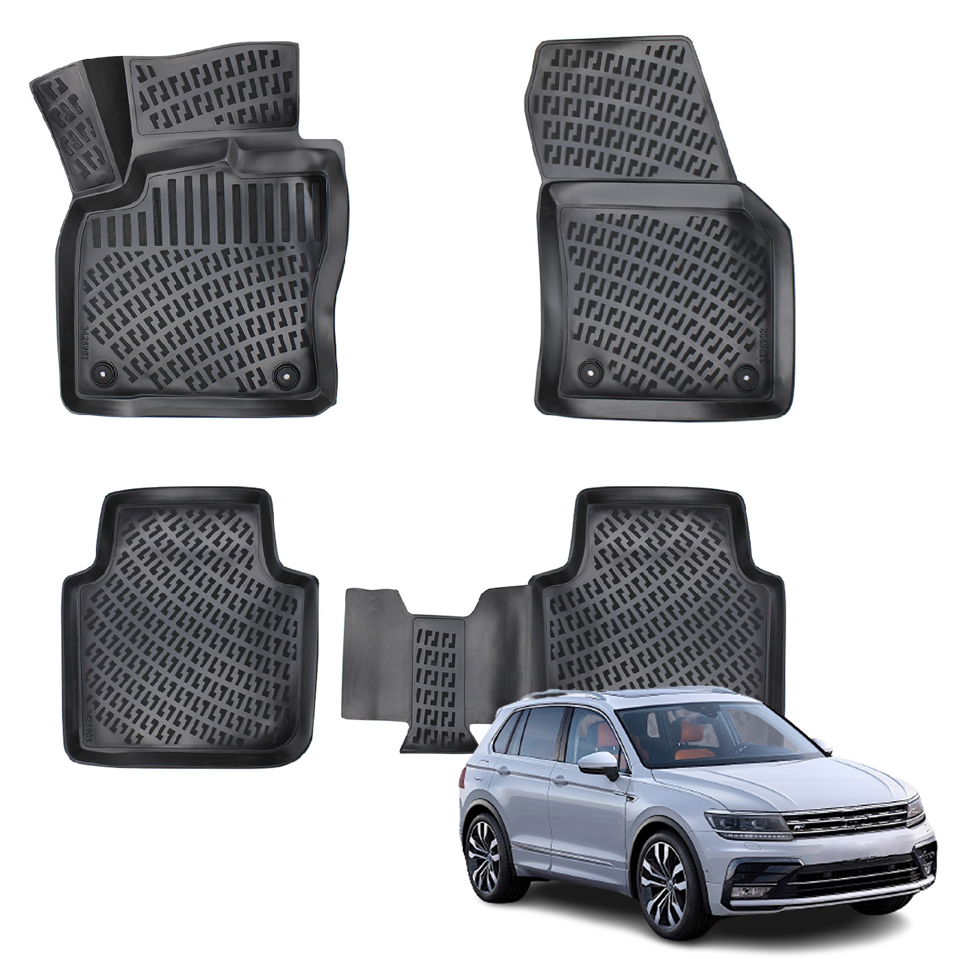 Volkswagen Tiguan (2016+) Kauçuk Paspas (All Space) - (Siyah)