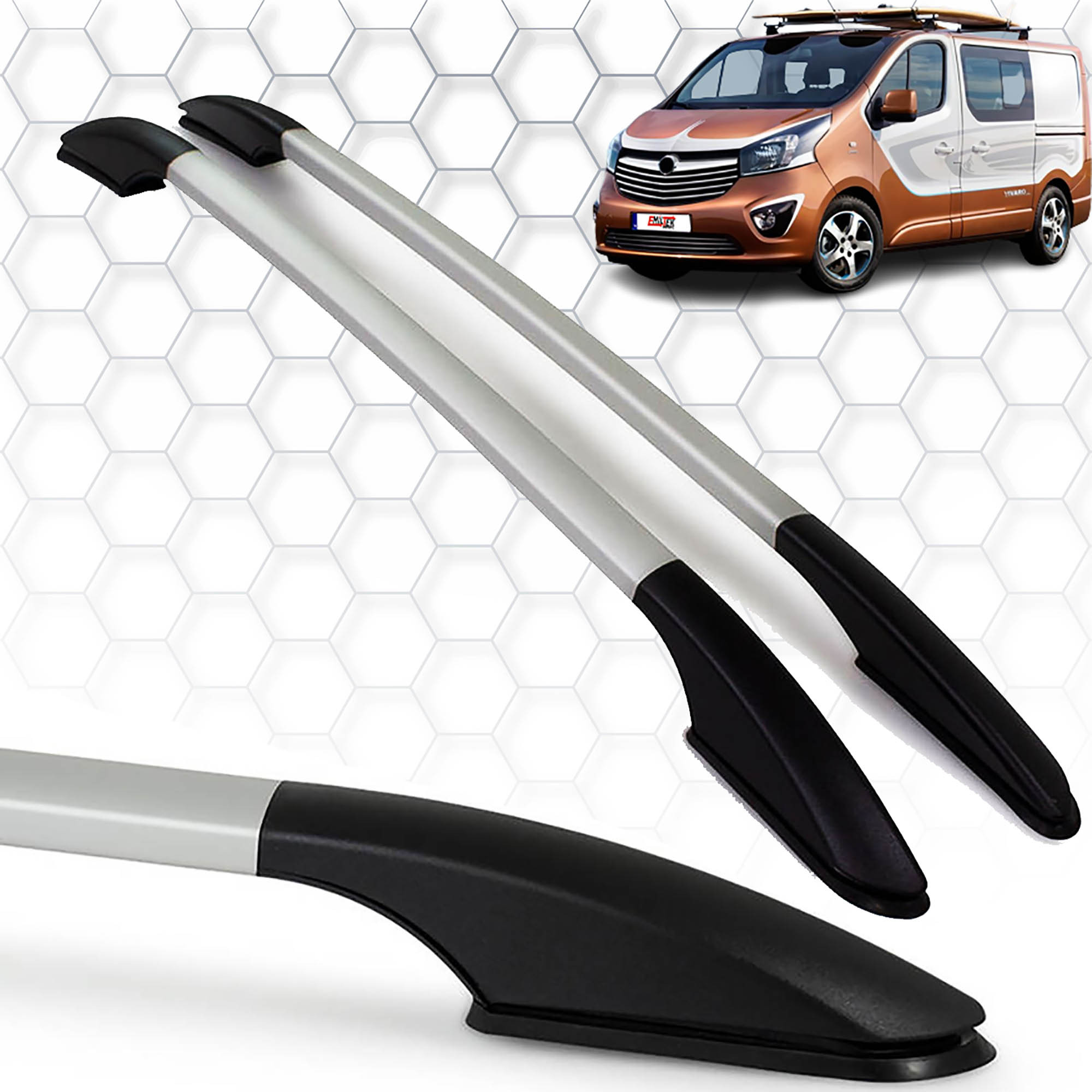 Opel Vivaro (2014-2019) - Tavan Çıtası - Solid - (2 Parça Alu) - (Van-Uzun Şase-ABS Ayak)
