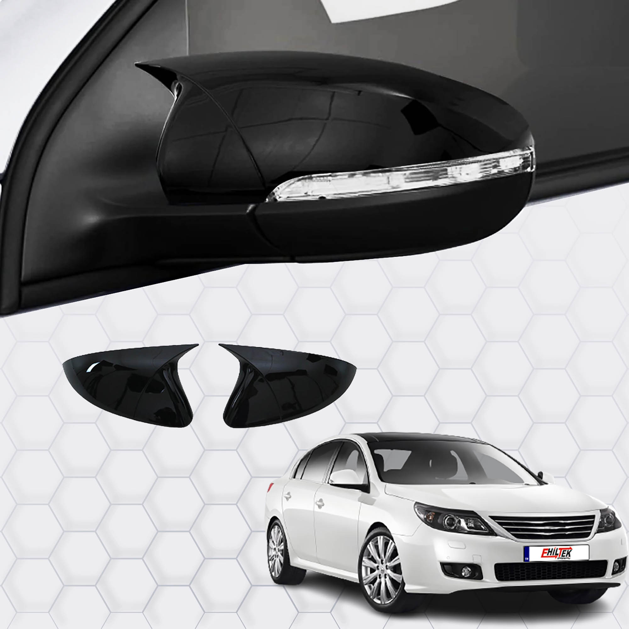 Renault Latitude (2010-2015) - Ayna Kapağı (Yarasa) Piano Siyah Abs (Sd)
