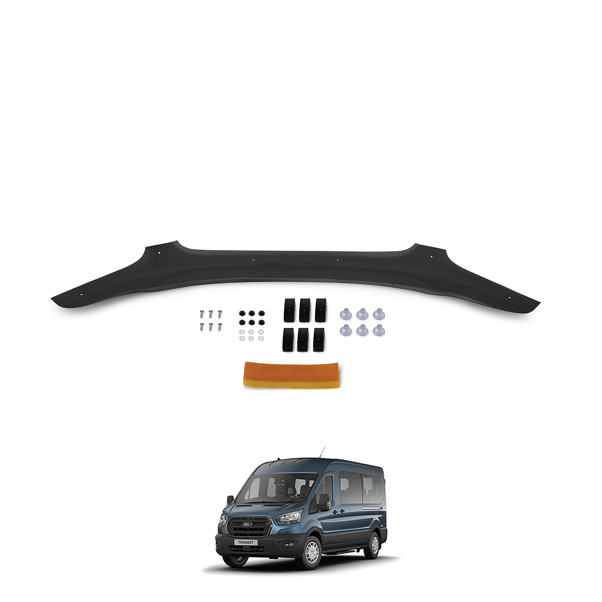 Ford Transit (2019+) - Ön Kaput Rüzgarlığı - (1 Parça ABS Plastik) - (TİCARİ-4 mm)