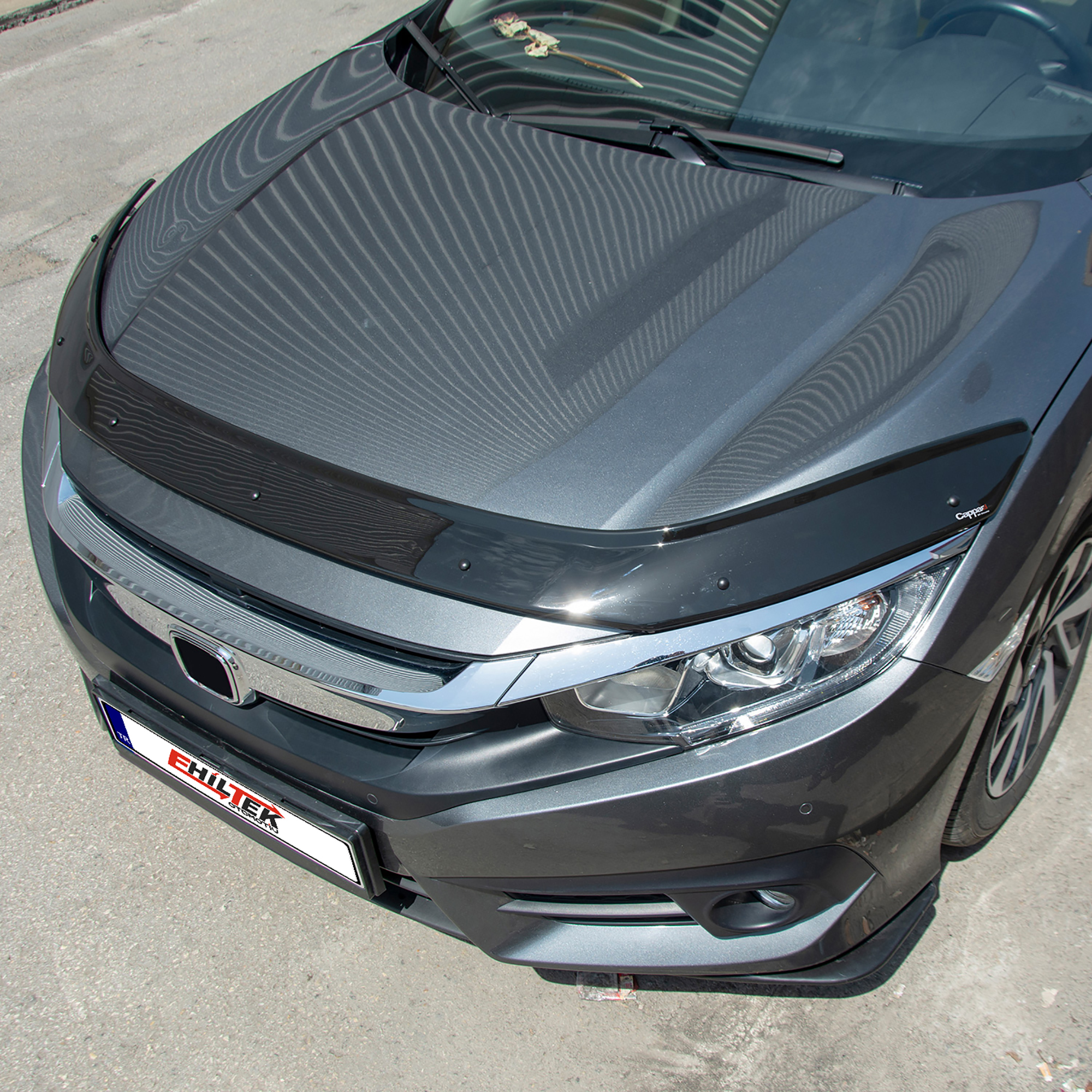Honda Civic (2016+) - Ön Kaput Rüzgarlığı - (1 Parça ABS Plastik) - (SD-4 mm)