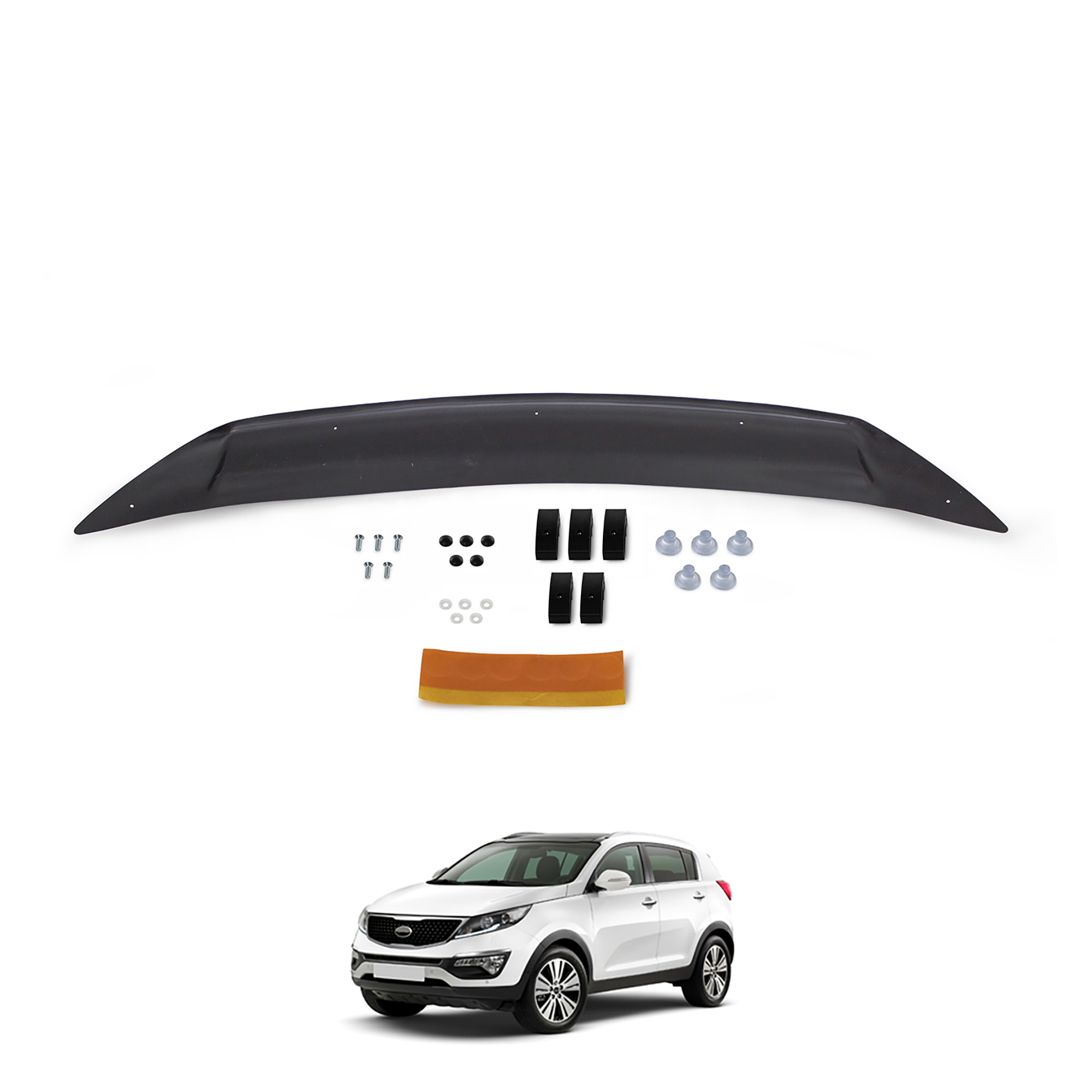 Kia Sportage (2011-2015) - Ön Kaput Rüzgarlığı - (1 Parça ABS Plastik) - (SUV-4 mm)