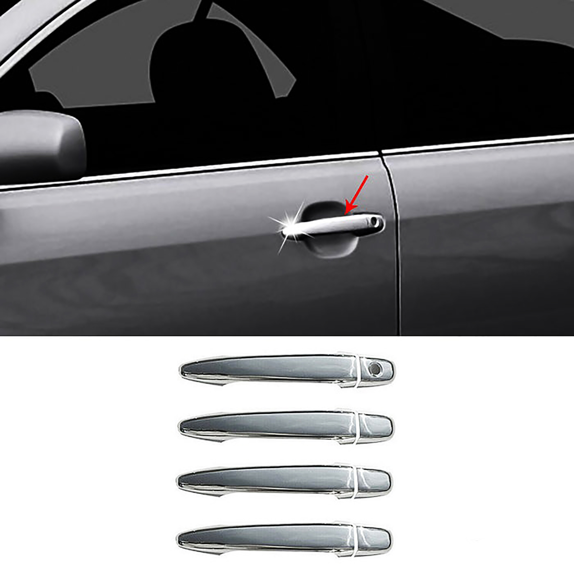 Lexus Rx 330 (2004-2009) - Kapı Kolu - (4 Kapı 8 Parça P. Çelik) - (SUV-Tek Delikli)