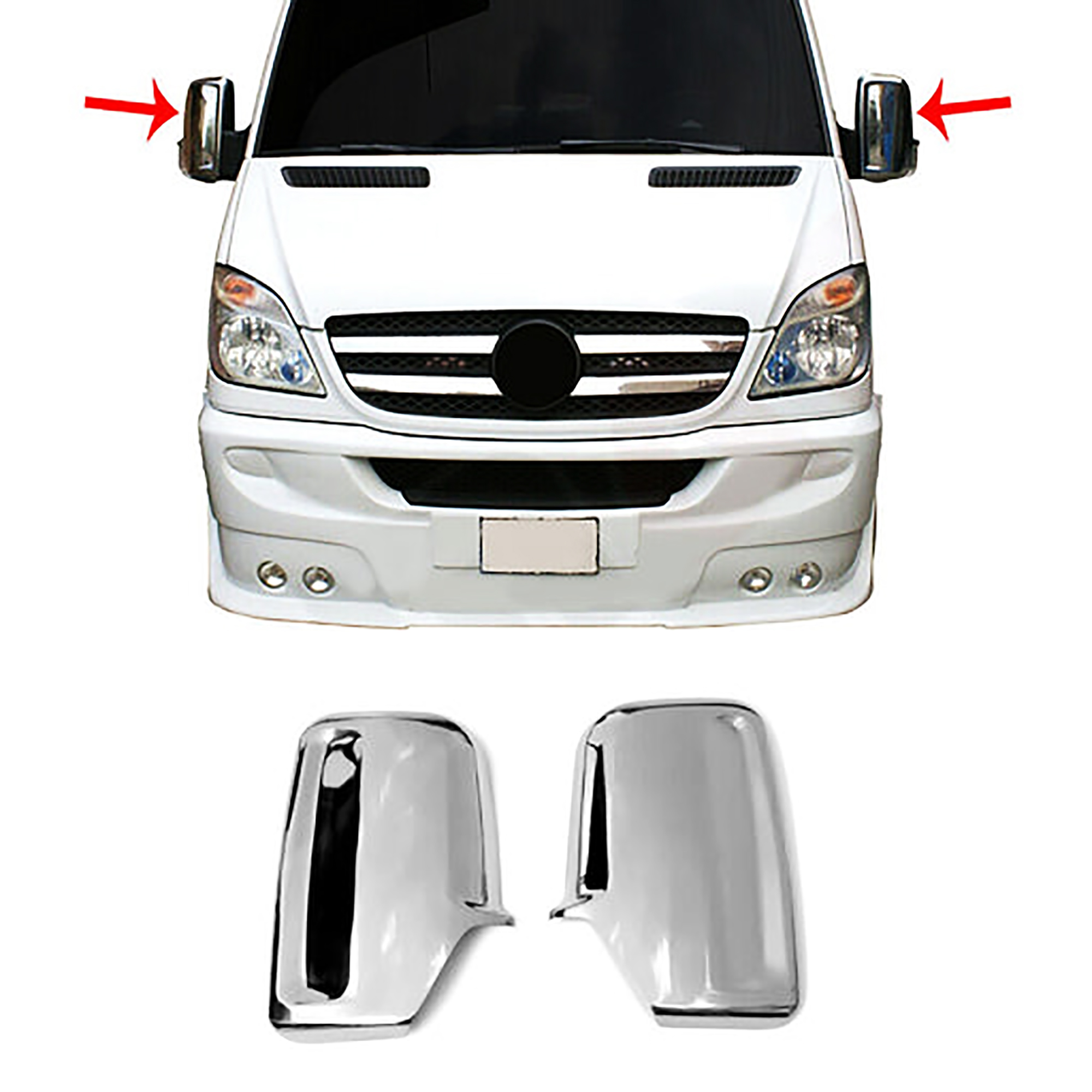 Mercedes Sprinter W906 (2006-2018) - Ayna Kapağı - (2 Parça P. Çelik) - (Van)