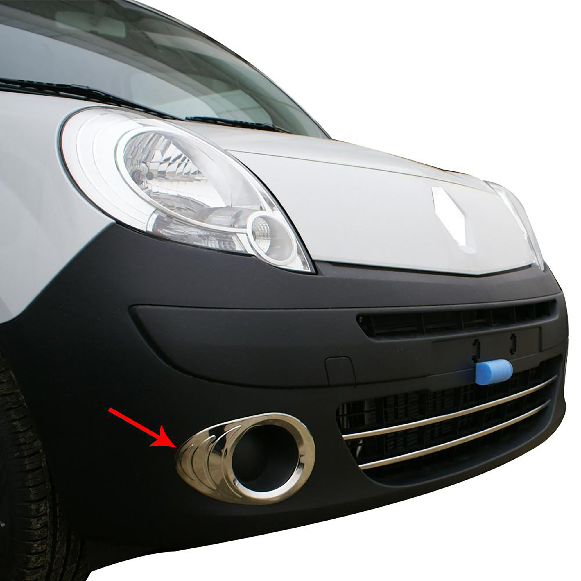 Renault Kangoo (2008-2021) Krom Sis Farı Çerçevesi (Mini Van-Lav-2 Parça-Paslanmaz Çelik)