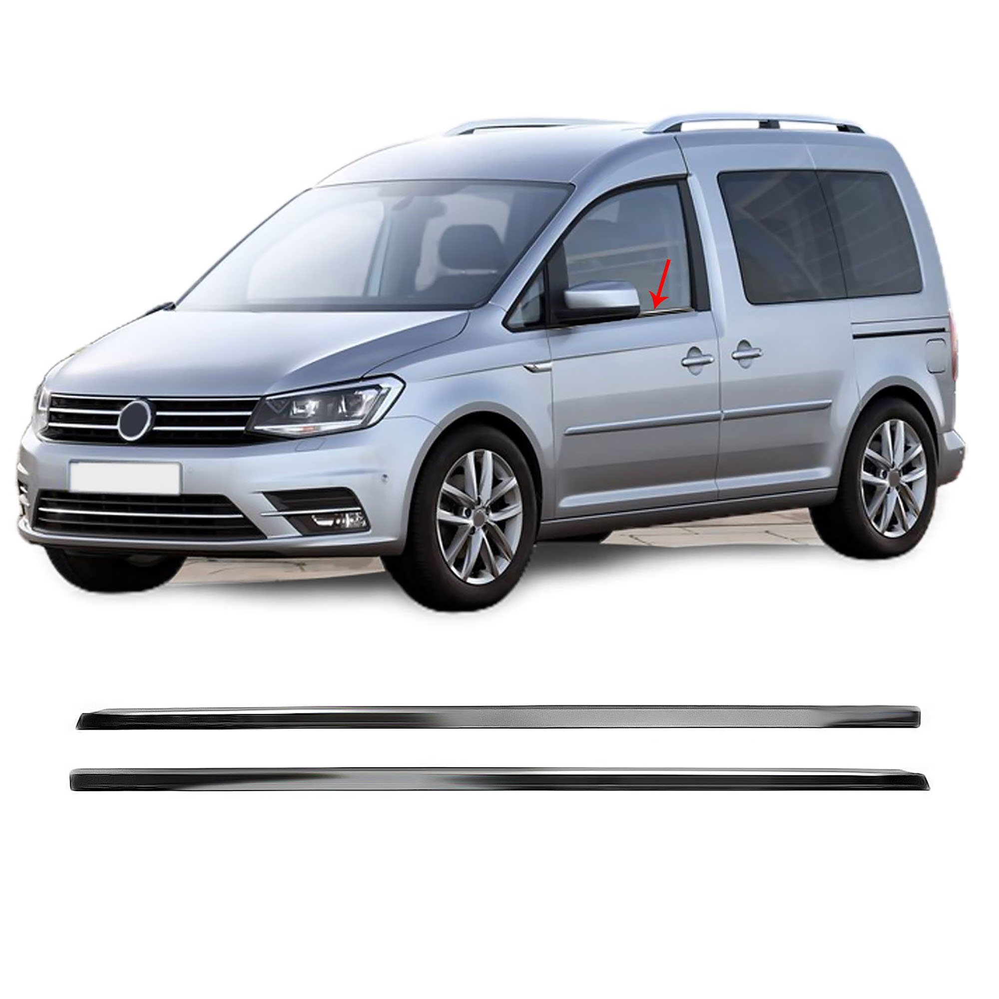 Volkswagen Caddy (2015-2019) Cam Çıtası (2 Parça-Siyah)